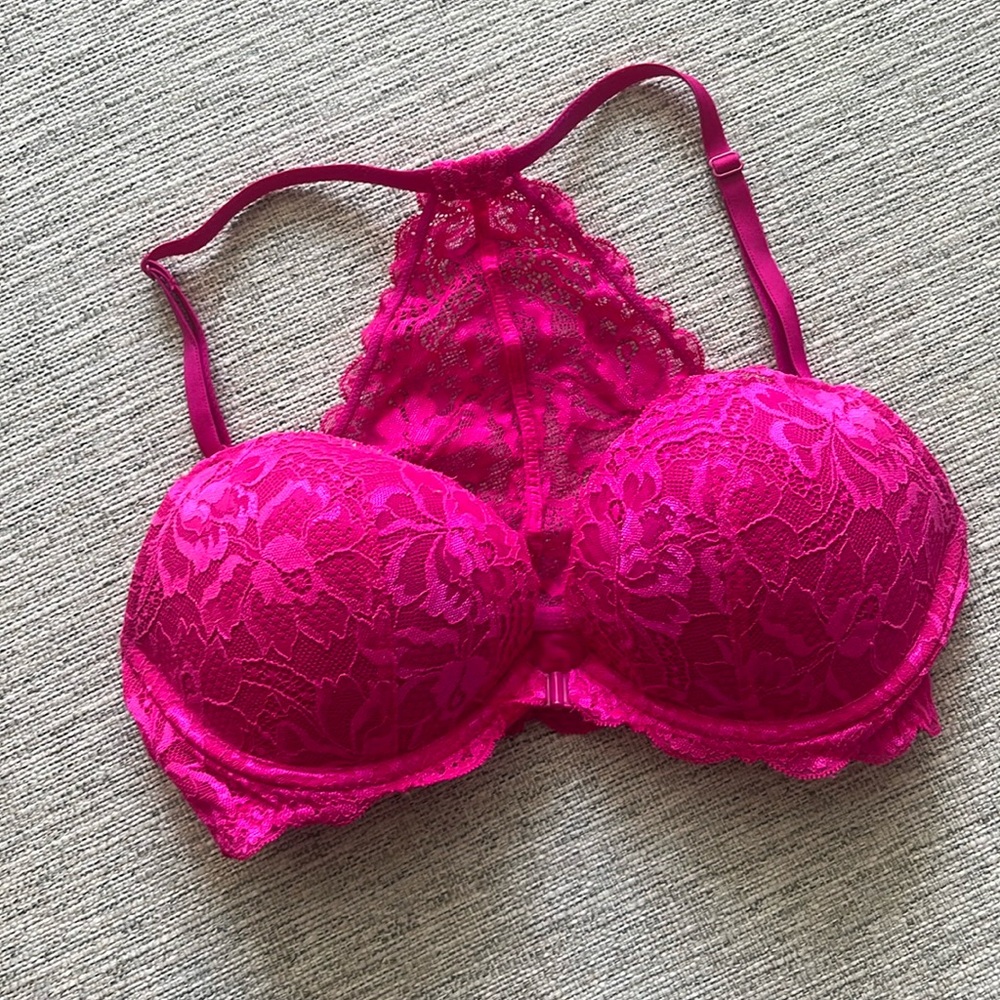Pink Date Bra - lace racer back